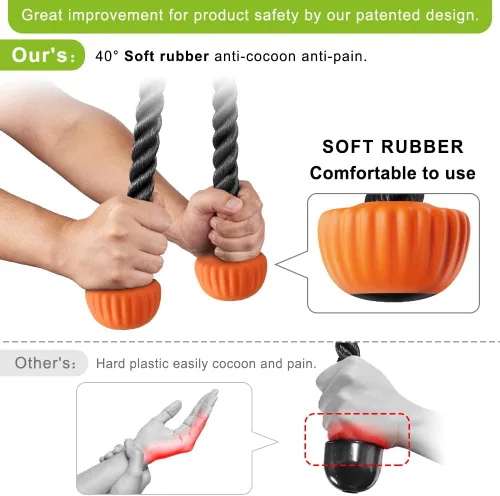 Miniatura 7 de SELEWARE Accesorios para Tríceps LAT Jalón Accesorios de Entrenamiento para Gimnasio en Casa con Agarre de Goma Suave Antideslizante Accesorios