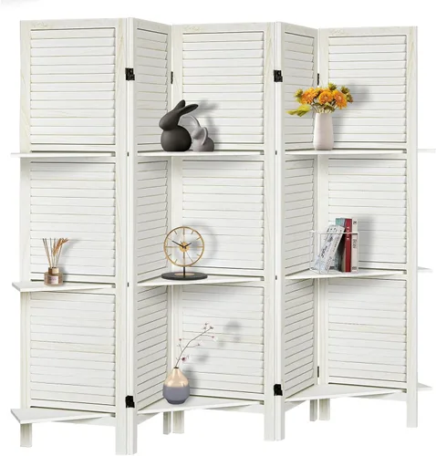 Miniatura 9 de Divisor de habitación con estantes, pantalla de privacidad, separadores de habitación y pantallas de privacidad plegables, separador de separación