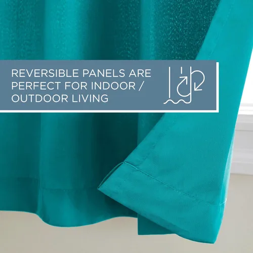 Miniatura 3 de TOWN & COUNTRY BASICS Cabana Cortinas Sólidas de Peso Pesado para Interiores y Exteriores, Opacidad de Filtrado de Luz con Ojales en la Parte Verde