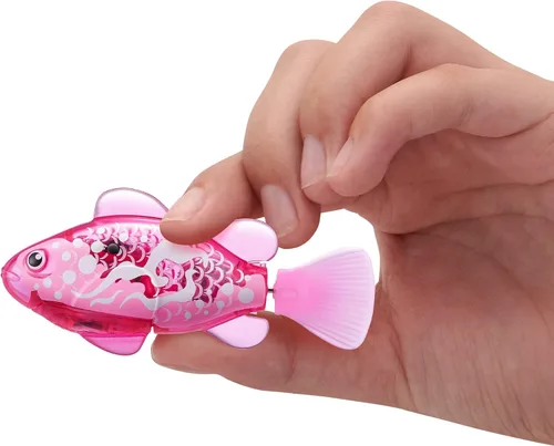 Miniatura 2 de Robo Alive Robo Fish, peces robóticos de natación (Rosa + Dorado) de ZURU, activados por agua, cambian de color, vienen con baterías, Exclusivo