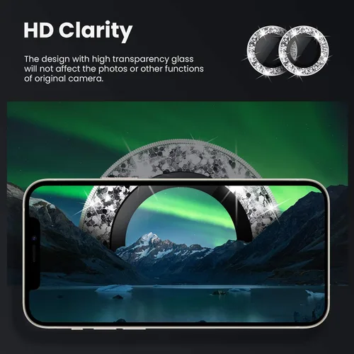 Miniatura 4 de Tensea Protector de lente de cámara compatible con iPhone 12 / iPhone 12 Mini, protector de pantalla de vidrio templado 9H para iPhone 12 mini
