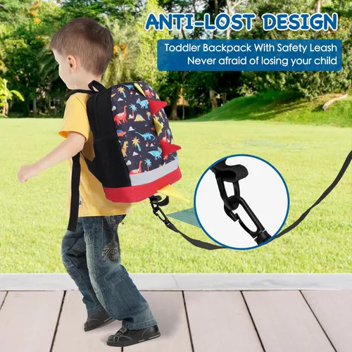 Miniatura 6 de Mochila para niños, mochila pequeña con diseño de dinosaurio, para niños, guardería, mochila escolar para niños y niñas, Dinosaurio Azul A3