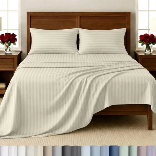 Miniatura 18 de California Design Den Sábanas de cama tamaño individual, sábanas suaves de 100% algodón con bolsillos profundos elásticos, 500 hilos satinados, 13