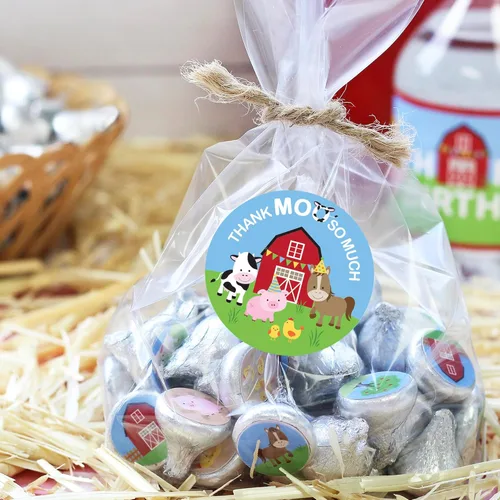 Miniatura 5 de Barnyard Thank You Moo So Much Stickers - 1.75 pulgadas - 40 etiquetas Pegatina redonda