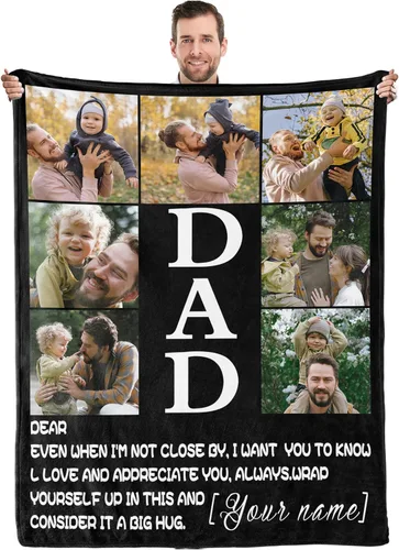 Miniatura 14 de Youltar Regalos para papá, manta personalizada con foto, regalos personalizados para el Día del Padre, regalos de cumpleaños para papá de parte