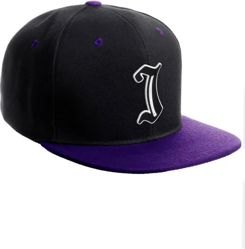 Miniatura 188 de Daxton Gorra clásica con visera de billete plano con letras del alfabeto inglés antiguo de la A a la Z