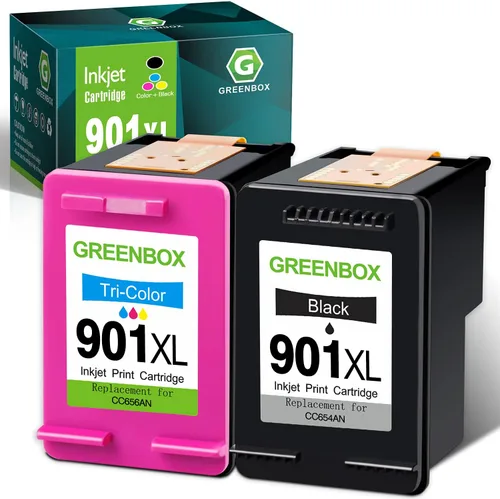 GREENBOX Cartuchos de tinta 901 remanufacturados para cartuchos de tinta HP 901 901XL para Officejet 4500 J4680 J4580 J4550 J4550 J4540 J4500 J4680c