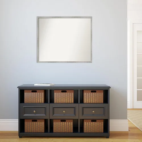Miniatura 962 de Amanti Art Espejo de baño blanco para sobre el fregadero, 32 x 45 pulgadas, espejo de tocador rectangular blanco esbelto, marco de madera moderno