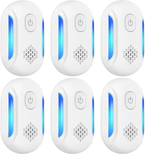 Repelente ultrasónico de plagas, paquete de 6 unidades, enchufe electrónico para interiores, repelente ultrasónico de plagas de insectos para