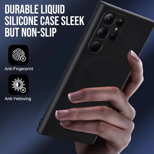 Miniatura 4 de Funda para Samsung Galaxy S22 Ultra, funda delgada de silicona líquida, a prueba de golpes, funda delgada para Samsung Galaxy S22 Ultra, funda Negro2