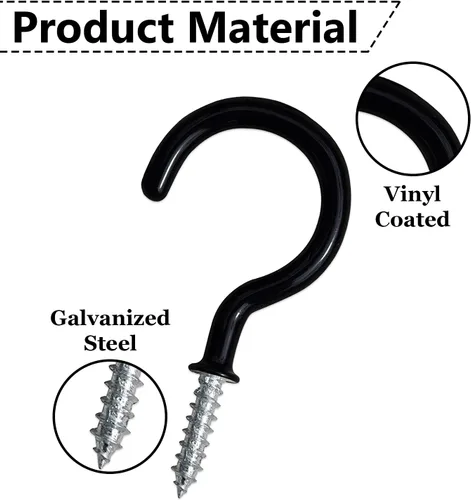 Miniatura 9 de 12 ganchos de techo para plantas colgantes – 2.9 pulgadas resistentes, ganchos colgantes para luces de Navidad, tazas, decoraciones, gancho