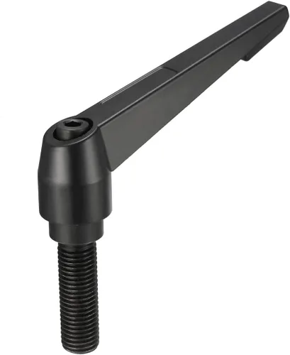Miniatura 8 de uxcell M8 x 0.630 in Mango de palanca de sujeción ajustable Rosca Botón de trinquete macho roscado Perillas roscadas Manijas de tornillo giratorio