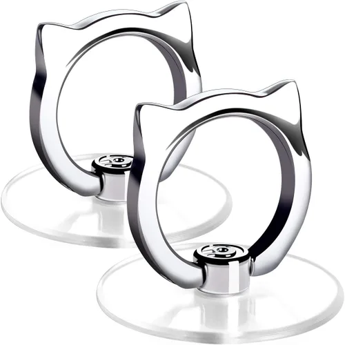 Soporte de Anillo de Teléfono con Gato - EI Sonador Soporte de Anillo de Teléfono Celular Transparente Soporte Transparente Agarre para Dedos (2 2