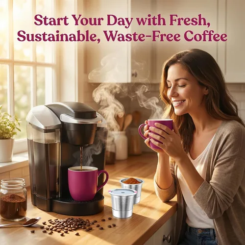 Miniatura 7 de Tazas reutilizables K Cup para Keurig, cápsulas de café reutilizables K Cup compatibles para cafeteras Keurig 1.0 y 2.0, tazas K de acero inoxidable