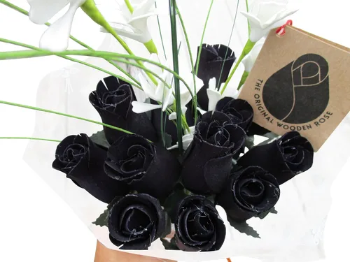 Miniatura 6 de Ramos originales de rosas de madera en 1, 2, o 3 docenas, Madera de abedul, 1 Docena