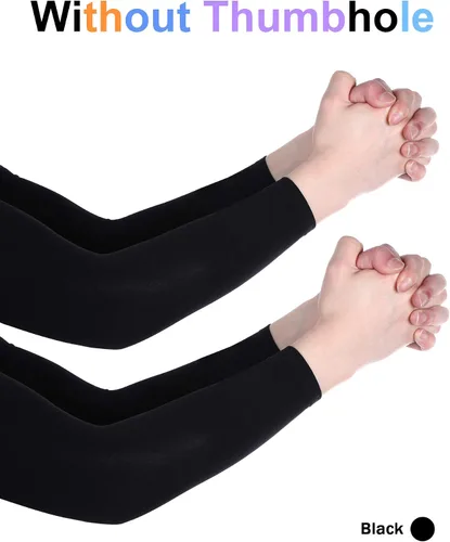Miniatura 6 de Boao 10 pares de mangas UV para brazos para hombres y mujeres, cubierta de tatuajes refrescante, mangas de compresión con protección solar