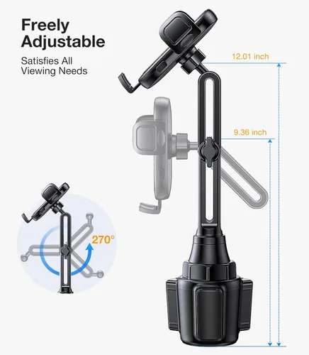 Miniatura 10 de Coolpow Soporte para Teléfono de Portavasos Soporte para Teléfono de Carro Soporte para Teléfono de Portavasos Montaje para Teléfono【Ultra Estable