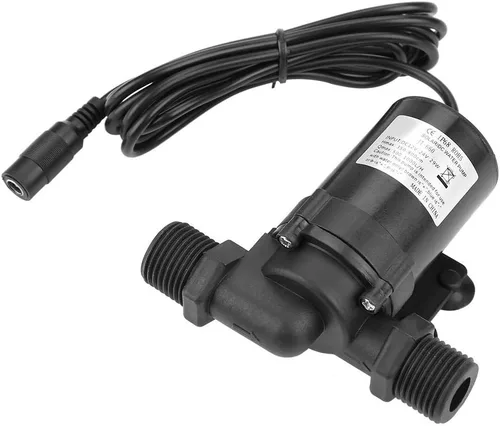 Oumefar Bomba de agua solar de alta temperatura de 24V DC Bomba sumergible sin escobillas de bajo ruido Bomba de circulación de fugas Calibre