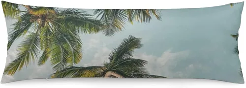 Miniatura 21 de Protector de almohada de playa con palmeras tropicales de 16 x 14 pulgadas, palmeras de playa, paisaje marino costero, decorativo, rectangular