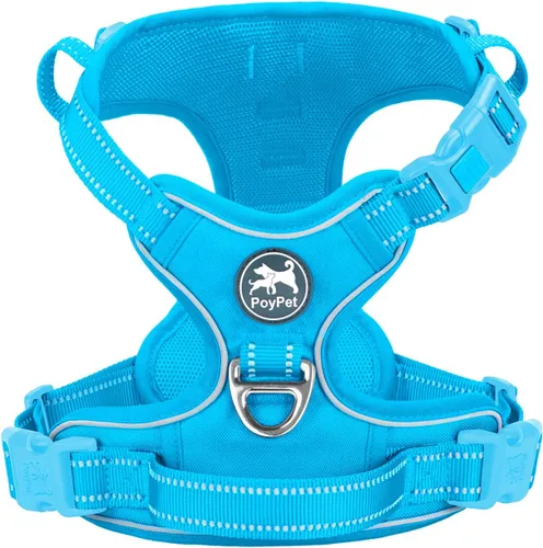 Miniatura 14 de PoyPet - Arnés para perro sin tirones, chaleco reflectante ajustable para mascotas con asa acolchada de fácil control para perros pequeños, medianos
