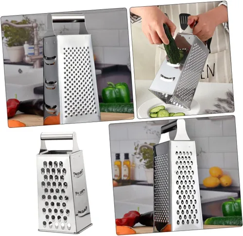 Miniatura 8 de Rallador de queso grande de acero inoxidable, cortador de verduras manual rotativo de cocina, ralladores de rebanadores de queso multifunción