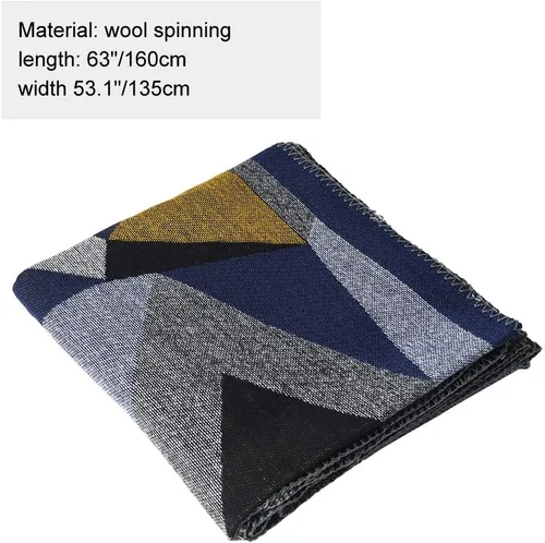 Miniatura 2 de OOPOR Chal cálido de invierno para mujer, capa de lana de punto para otoño, ponchos a cuadros, suéter, bufanda de forro polar