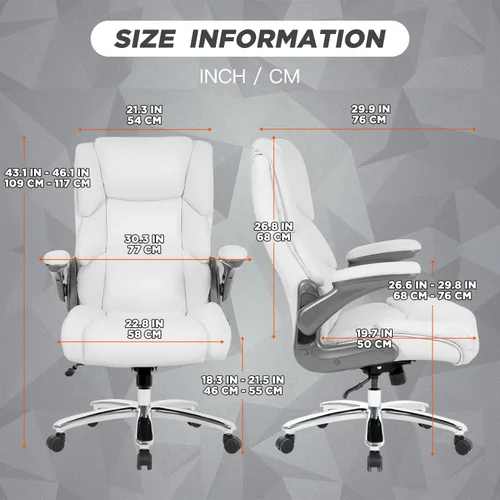 Miniatura 2 de Silla de oficina para computadora, silla de escritorio grande y alta, silla de oficina de 400 libras, silla ergonómica de malla resistente
