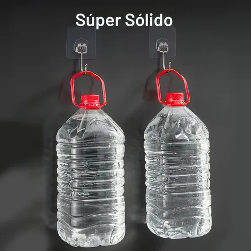 Miniatura 4 de Ganchos Grandes para Colgar Trabajo Pesado 44 libras (Máx.) 10 Paquetes, Colgadores de Pared sin Clavos Autoadhesivos Sin Rastro Transparentes