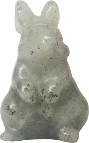 Miniatura 9 de Estatua de conejo tallada a mano de jade amarillo natural, cristales de 1.5 pulgadas y piedras curativas