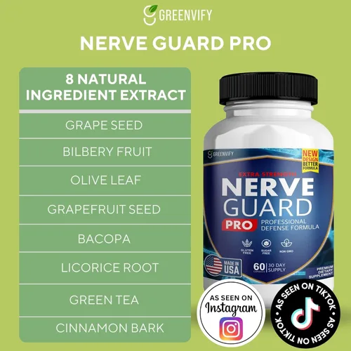 Miniatura 2 de Nerve Guard Plus Pro - Fórmula nerviosa avanzada con ingredientes esenciales para alivio y apoyo integral a largo plazo de la salud nerviosa (2)
