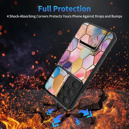 Miniatura 790 de Funda para Samsung Galaxy S22 Ultra 5G, Galaxy S22 Ultra con cubierta de cámara deslizante, funda resistente de doble capa con función atril Black