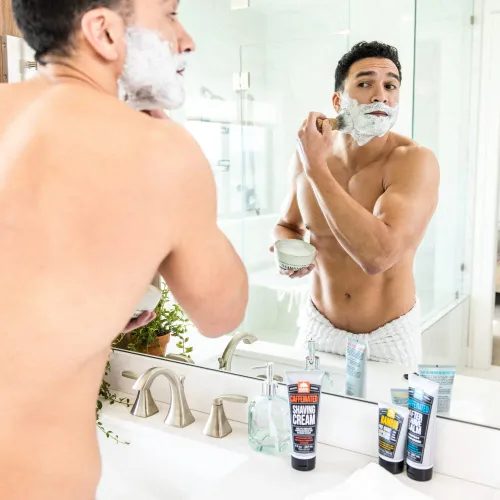 Miniatura 4 de Pacific Shaving Company Juego de crema de afeitar y después del afeitado con cafeína, kit de afeitado para hombres, crema de afeitado enriquecida
