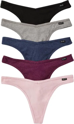 Victoria's Secret Paquete de 5 tangas costillas rosadas, paquete de bragas de algodón, divertidos bordados de comida (XS-XXL)