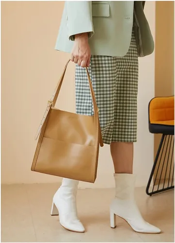 Miniatura 5 de Aiwanning - Bolso de piel auténtica para mujer, bolso de hombro, bolso de mano
