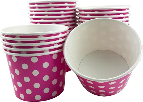 Miniatura 5 de MMvolesy Blue - Paquete de 50 vasos desechables para helado de 16 onzas, cuencos de papel de colores para helados, sopa caliente, postres, a prueba