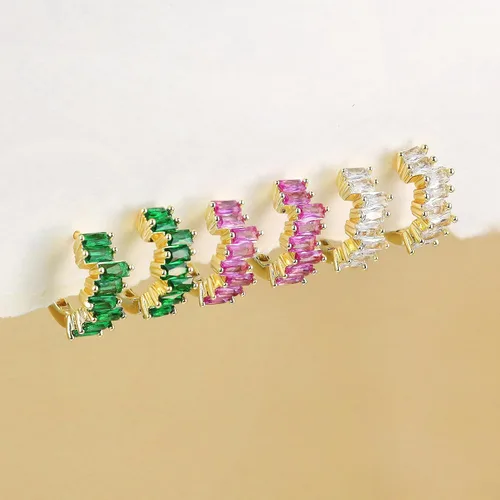 Miniatura 8 de Me&Hz Aretes de aro pequeños chapados en oro de 14 quilates, hipoalergénicos, con circonita cúbica, para mujer