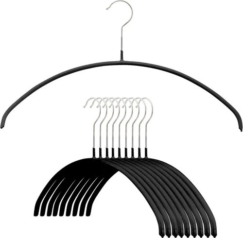 Mawa by Reston Lloyd Euro Narrow - Juego de 10 perchas para ropa, color negro