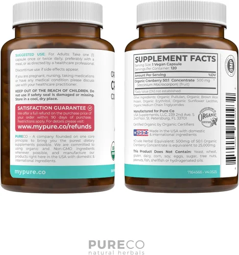 Miniatura 6 de Píldoras orgánicas de arándano – Suplemento vegano para la salud del tracto urinario y la limpieza renal – Pastillas de arándano para mujeres 500 mg