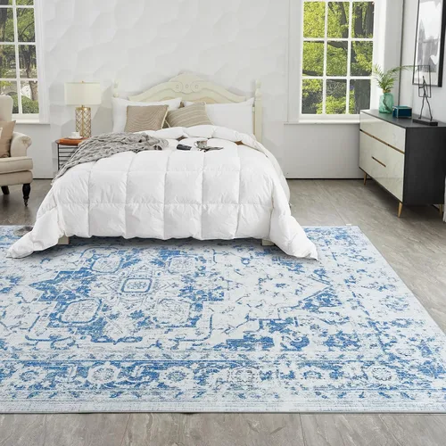 Miniatura 152 de Syalife 4x6 Alfombra Lavable para Área, Ultra Suave Antideslizante, Pila Baja, Alfombra Vintage Resistente a Manchas para Sala de Estar, Alfombra