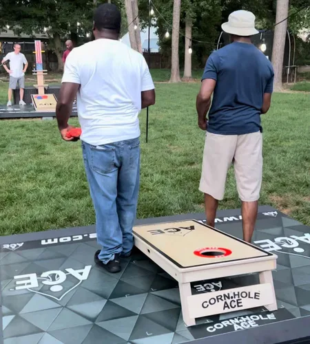 Miniatura 7 de CornholeAce ACE PRO Tablas de Cornhole profesionales, sin rebote, patas anchas triples, madera contrachapada de abedul báltico de 3/4 pulgadas, Verde