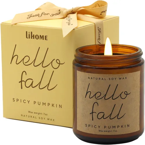 Miniatura 11 de Decoraciones de otoño para el hogar - Velas de otoño, regalos para mujeres, velas perfumadas naturales de cera de soja con aroma a manzana y canela