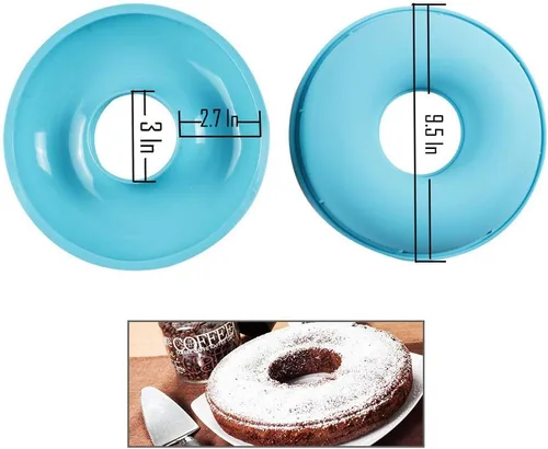 Miniatura 3 de Webake Molde de silicona jumbo para tartas de rosquilla, antiadherente, 10 pulgadas, juego de 2 mitades para hornear