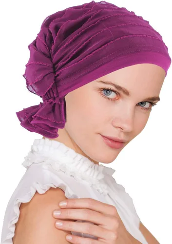 Miniatura 5 de Abbey bufanda tipo gorra de tela para quimioterapia, con fruncido, turbante suave, bandana para cáncer, para mujeres