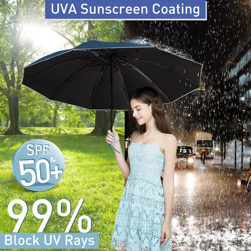 Miniatura 2 de Bodyguard Inverted Umbrella, Large Windproof Umbrellas for Rain & Sun, Compact Umbrella Reverse Umbrella with Reflective Stripe, Teflon Umbrella for