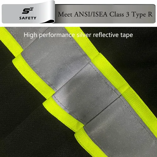 Miniatura 7 de sesafety Camisas de alta visibilidad para hombre clase 3 Hi Vis, camisetas reflectantes de construcción para hombres con bolsillo, camisetas