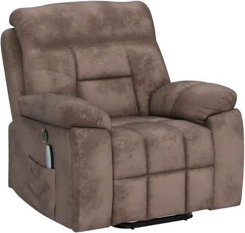 Miniatura 4 de CANMOV Silla reclinable eléctrica grande con masaje y calor para personas mayores grandes y altas, sillones reclinables amplios y mullidos con 2