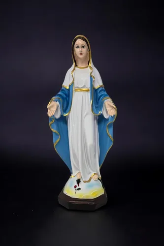 Miniatura 8 de Estatua de Virgen María de Nuestra Señora de Gracia, estatua religiosa católica de resina de 12 pulgadas para oración o devoción en el hogar