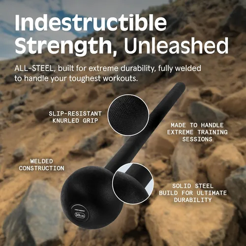 Miniatura 3 de Retrospec Revolve Steel Macebell para entrenamiento de fuerza, rehabilitación, estiramiento, acondicionamiento y entrenamiento rotacional - Opciones