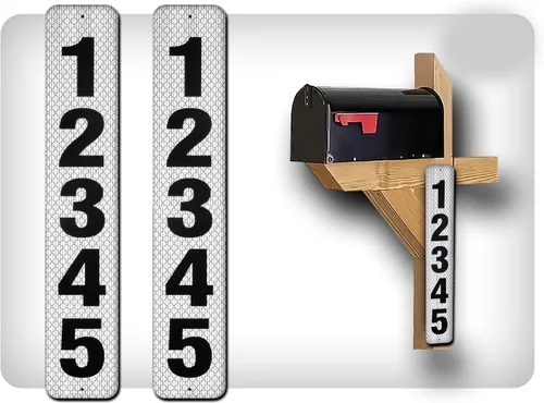 Miniatura 30 de Curb N Sign - Placas de números para buzón – 3 x 10 pulgadas hechas de aluminio reflectante de alta calidad – Números de buzón súper reflectantes