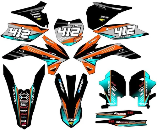 Miniatura 6 de Kit de base gráfica XC Surge Black Senge 2013-2014 compatible con KTM